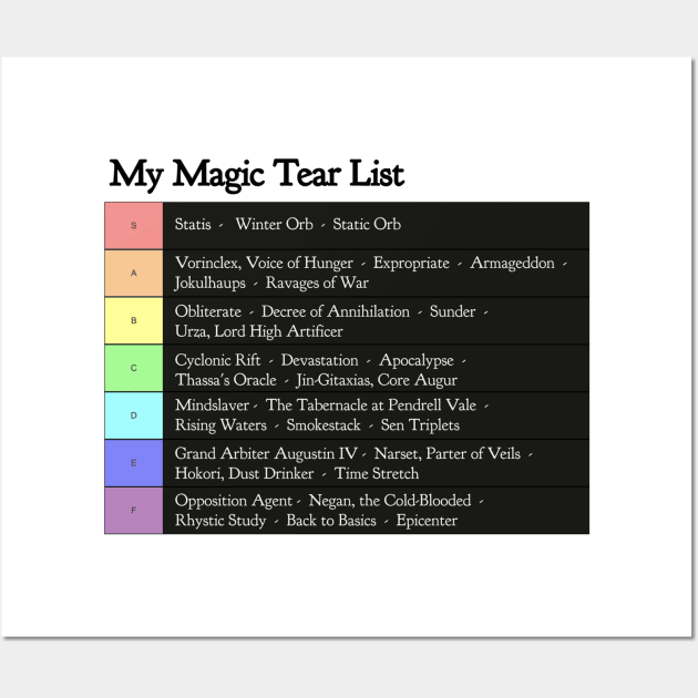 My Magic Commander "Tear" List Wall Art by LP Designs